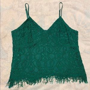 Green Lace Crop